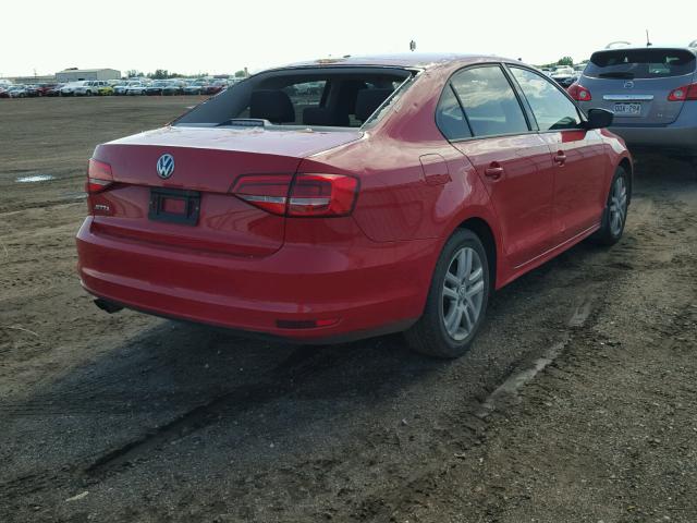 3VW2K7AJ1FM250322 - 2015 VOLKSWAGEN JETTA BASE 红色 照片 4