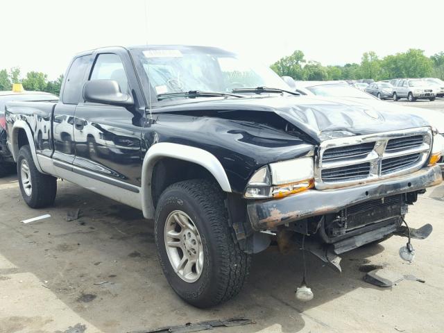 1D7HG42N64S623251 - 2004 DODGE DAKOTA SLT BLACK photo 1