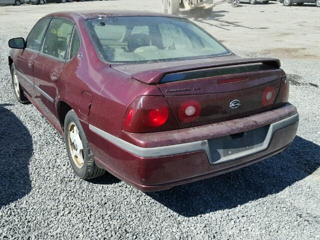 2G1WH55K129121440 - 2002 CHEVROLET IMPALA LS BURGUNDY photo 3