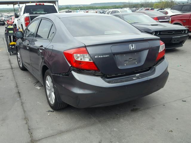 2HGFB2F96CH307051 - 2012 HONDA CIVIC EXL GRAY photo 3