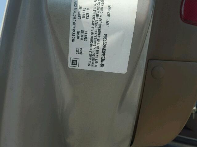 1G1NE52MXW6227294 - 1998 CHEVROLET MALIBU LS ბეჟი ფოტო 10