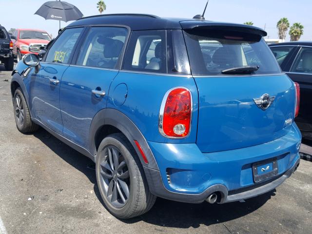 WMWZC3C54CWL83396 - 2012 MINI COOPER S C BLUE photo 3