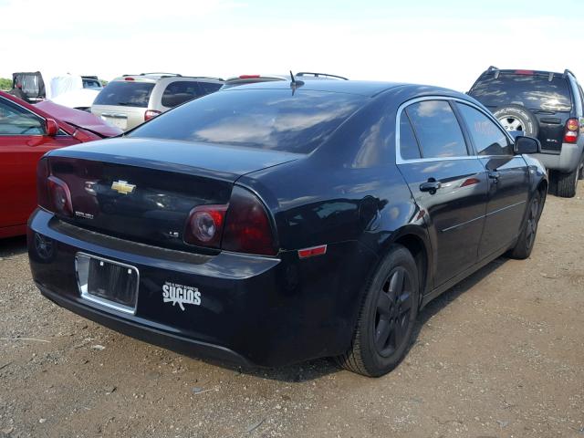 1G1ZG57B78F271484 - 2008 CHEVROLET MALIBU LS შავი ფოტო 4