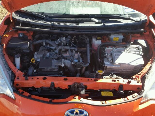 JTDKDTB35C1018725 - 2012 TOYOTA PRIUS C ORANGE photo 7