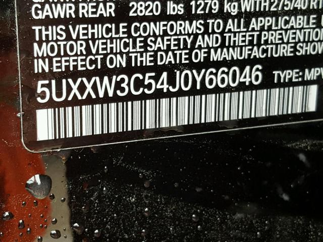 5UXXW3C54J0Y66046 - 2018 BMW X4 XDRIVE2 Սև լուսանկար 10