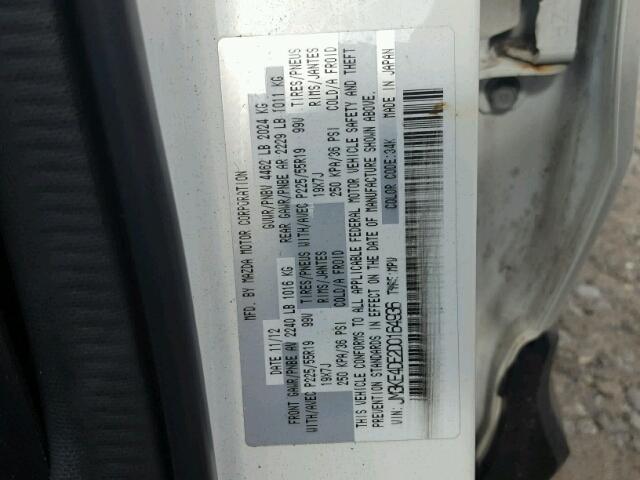 JM3KE4DE2D0164936 - 2013 MAZDA CX-5 WHITE photo 10