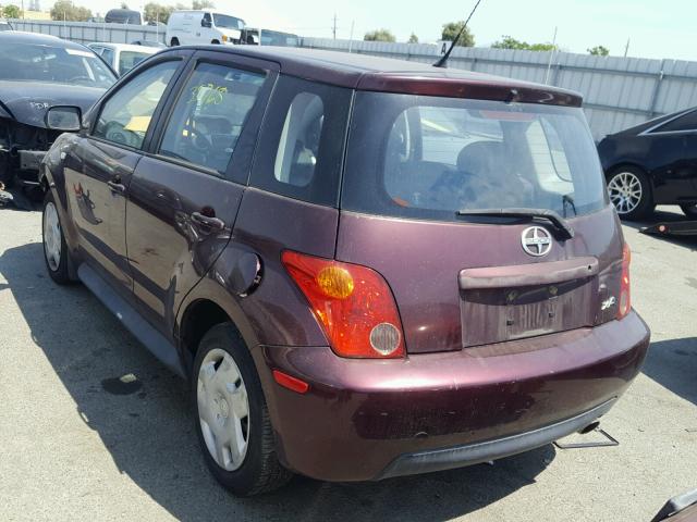 JTKKT624850101581 - 2005 TOYOTA SCION XA ბურგუნდია ფოტო 3