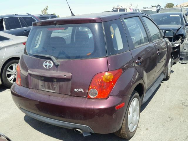 JTKKT624850101581 - 2005 TOYOTA SCION XA ბურგუნდია ფოტო 4