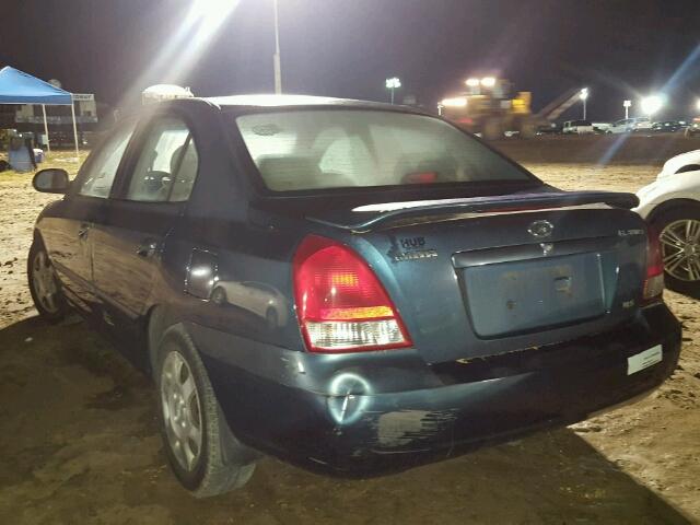 KMHDN45D72U271067 - 2002 HYUNDAI ELANTRA BLUE photo 3