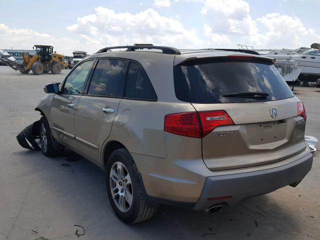 2HNYD28337H542422 - 2007 ACURA MDX TECHNO BEIGE photo 3