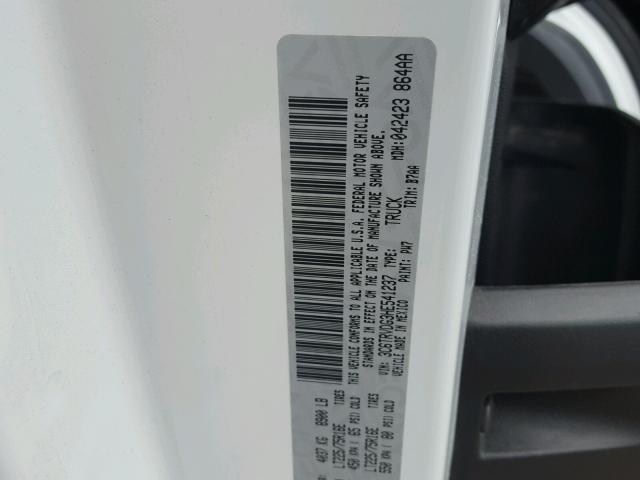 3C6TRVDG3HE541237 - 2017 RAM PROMASTER WHITE photo 10