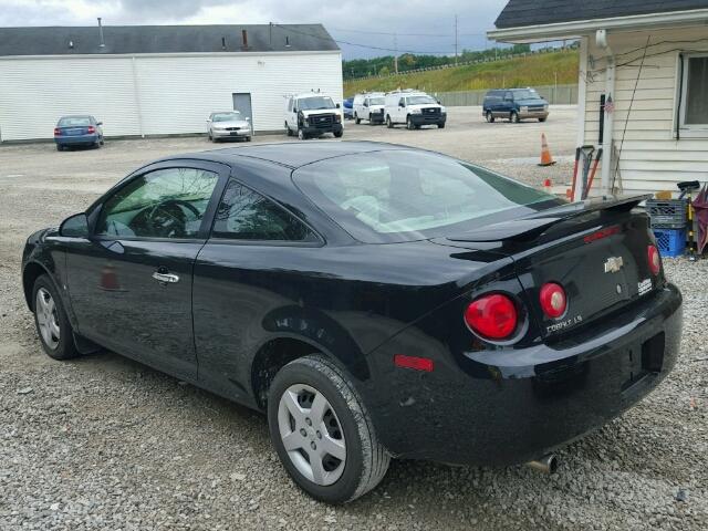 1G1AK15F077234876 - 2007 CHEVROLET COBALT LS BLACK photo 3