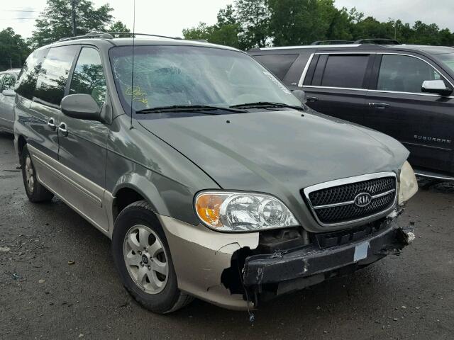 KNDUP132556645716 - 2005 KIA SEDONA EX GREEN photo 1