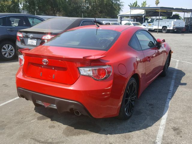 JF1ZNAA17E8707441 - 2014 TOYOTA SCION FR-S RED photo 4