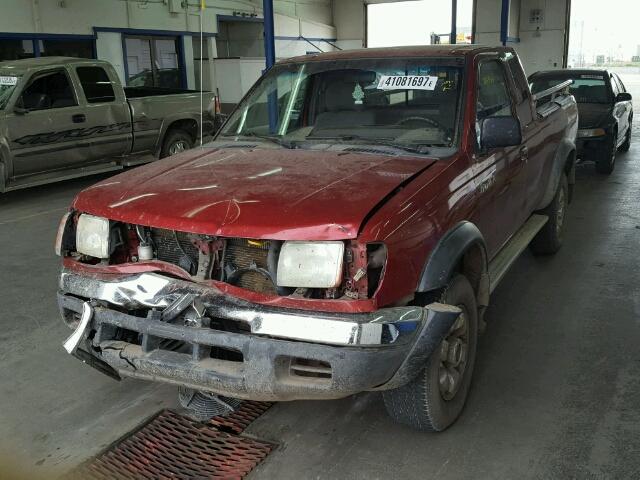 1N6ED26YXYC414140 - 2000 NISSAN FRONTIER K RED photo 2