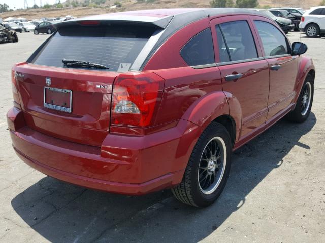 1B3HB48B87D592245 - 2007 DODGE CALIBER SX RED photo 4