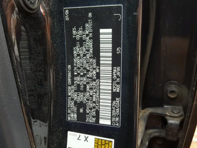 JTLKT324964107605 - 2006 TOYOTA SCION XB Qara foto 10