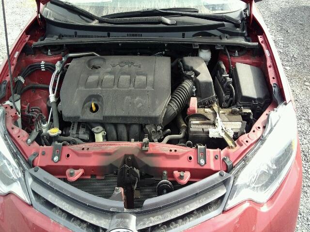 2T1BURHE8FC442766 - 2015 TOYOTA COROLLA L RED photo 7