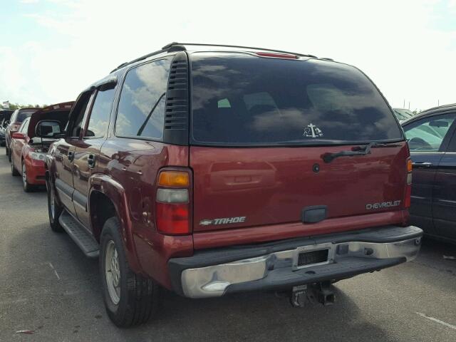 1GNEC13ZX2R207286 - 2002 CHEVROLET TAHOE C150 MAROON photo 3