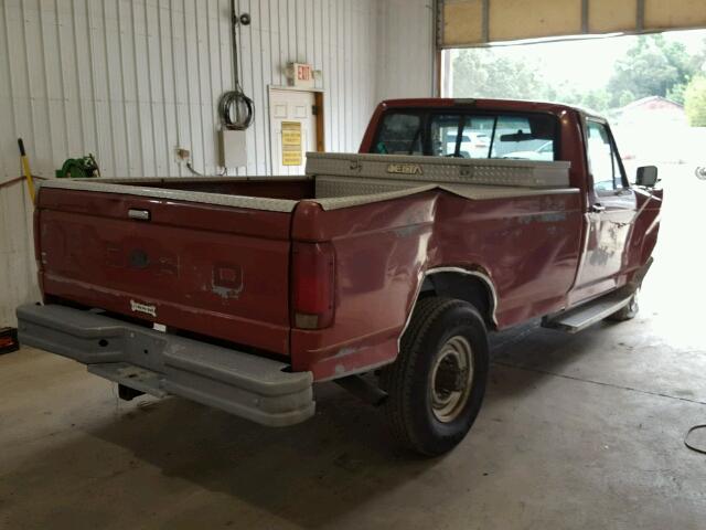 1FTHF25M2MNA80760 - 1991 FORD F250 RED photo 4