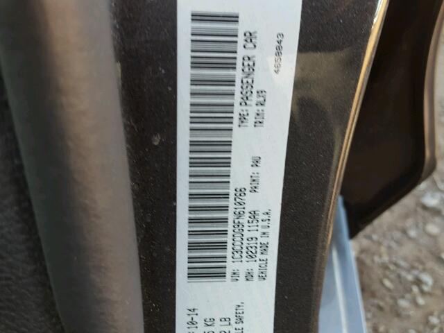 1C3CCCDG9FN610766 - 2015 CHRYSLER 200 S 灰色 照片 10