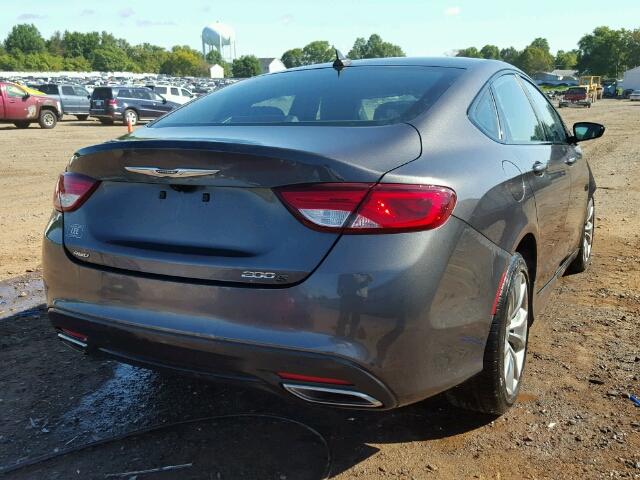 1C3CCCDG9FN610766 - 2015 CHRYSLER 200 S GRAY photo 4