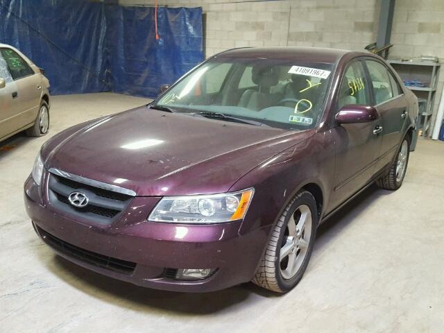 5NPEU46F76H013689 - 2006 HYUNDAI SONATA GLS BURGUNDY photo 2