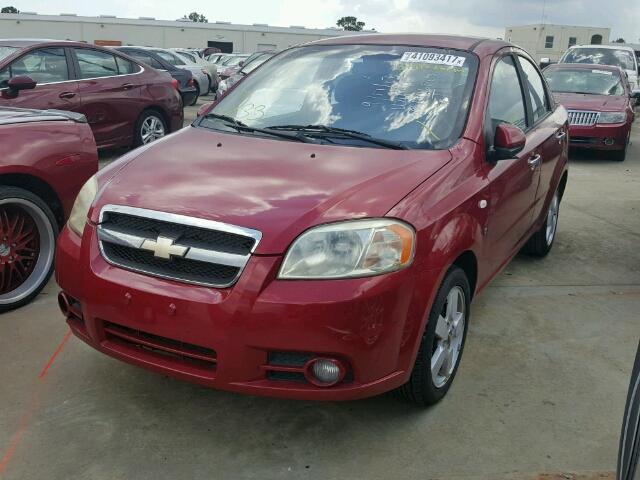 KL1TG56648B189423 - 2008 CHEVROLET AVEO RED photo 2