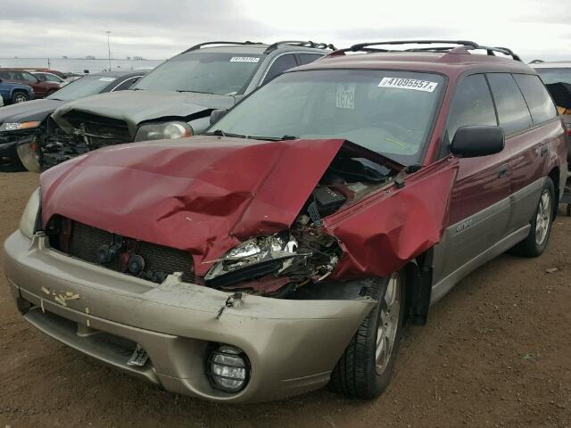 4S3BH675447646208 - 2004 SUBARU LEGACY RED photo 2