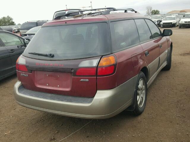 4S3BH675447646208 - 2004 SUBARU LEGACY RED photo 4