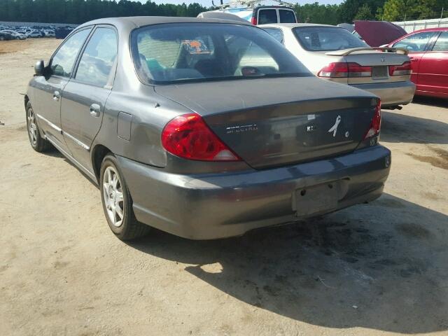 KNAFB121725120459 - 2002 KIA SPECTRA BA GRAY photo 3