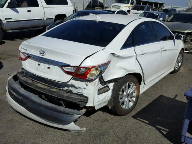 5NPEB4AC5EH919311 - 2014 HYUNDAI SONATA GLS WHITE photo 4