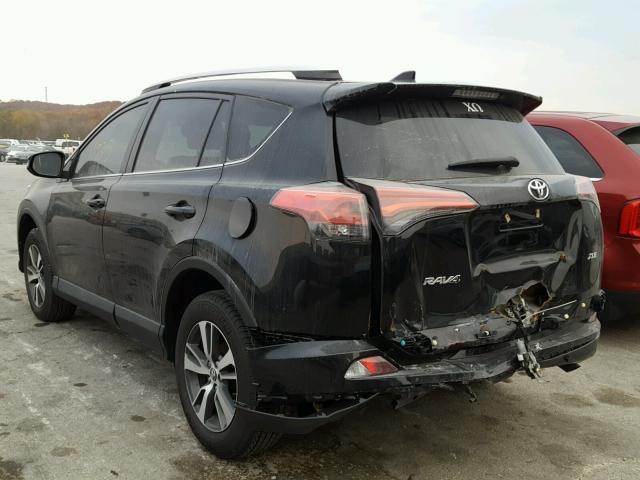 2T3WFREV9GW258797 - 2016 TOYOTA RAV4 XLE BLACK photo 3