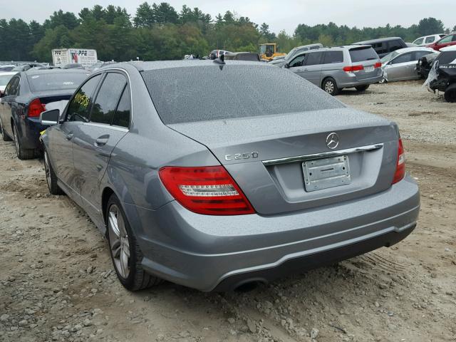 WDDGF4HB3CR227814 - 2012 MERCEDES-BENZ C GRAY photo 3