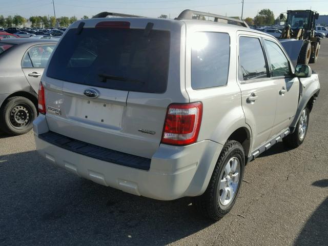 1FMCU94108KA94899 - 2008 FORD ESCAPE LIM WHITE photo 4