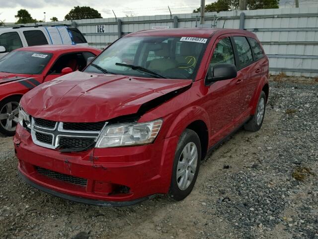 3C4PDCAB3FT650263 - 2015 DODGE JOURNEY SE RED photo 2