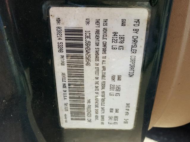 1C3EJ56H2WN250546 - 1998 CHRYSLER CIRRUS LXI GREEN photo 10