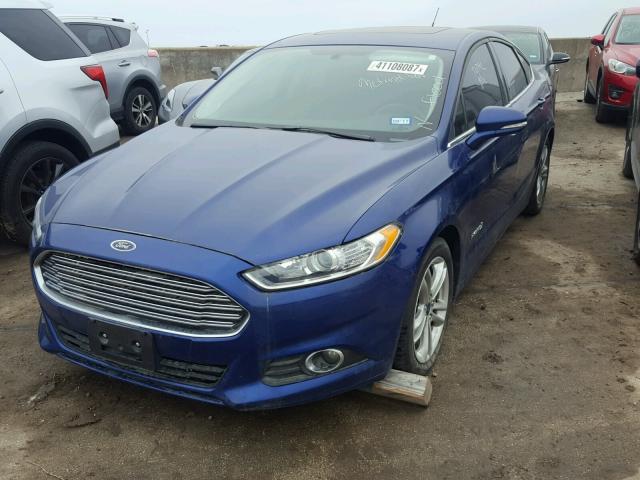 3FA6P0LU5GR232369 - 2016 FORD FUSION BLUE photo 2