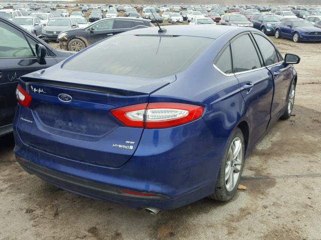 3FA6P0LU5GR232369 - 2016 FORD FUSION BLUE photo 4