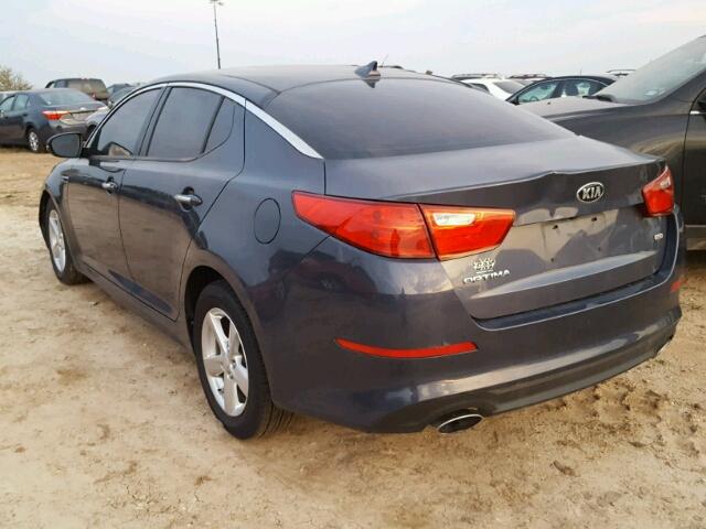 KNAGM4A70F5547364 - 2015 KIA OPTIMA BLUE photo 3