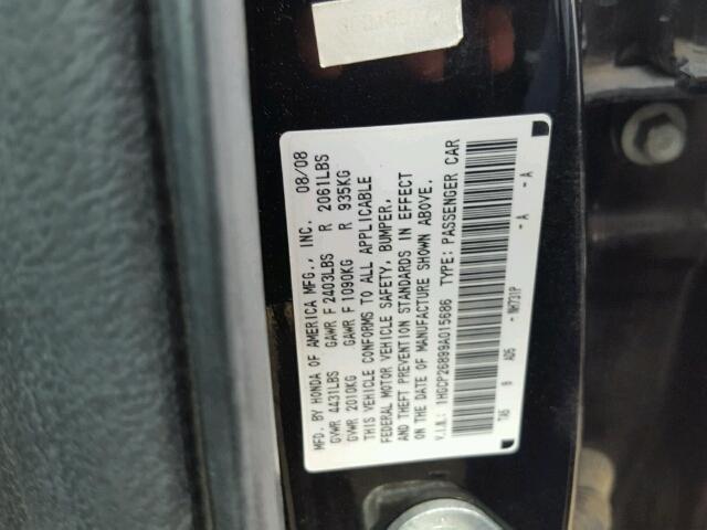 1HGCP26899A015686 - 2009 HONDA ACCORD EXL BLACK photo 10