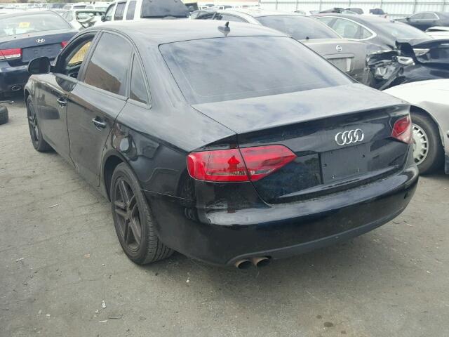 WAULF78KX9A133329 - 2009 AUDI A4 2.0T QU BLACK photo 3