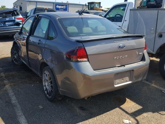 1FAHP3GN7BW136214 - 2011 FORD FOCUS SES GRAY photo 3