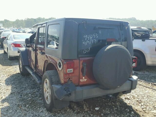 1J4GB39137L116608 - 2007 JEEP WRANGLER X BURGUNDY photo 3