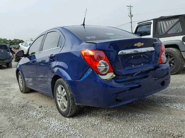 1G1JC5SGXD4201589 - 2013 CHEVROLET SONIC LT BLUE photo 3