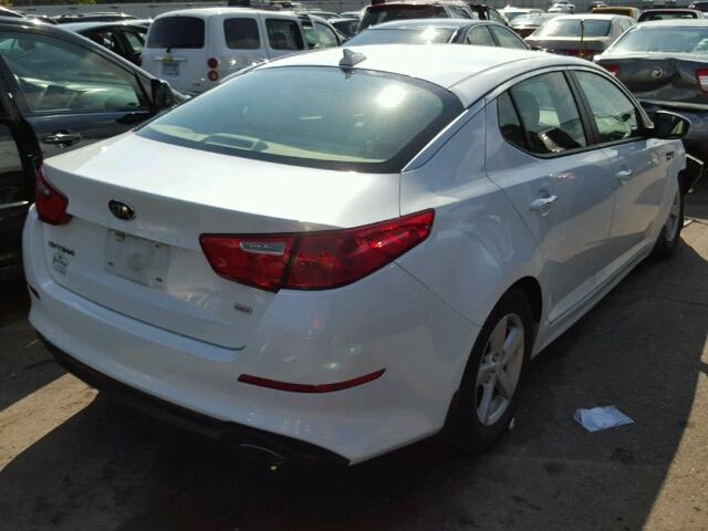 5XXGM4A75EG273625 - 2014 KIA OPTIMA WHITE photo 4