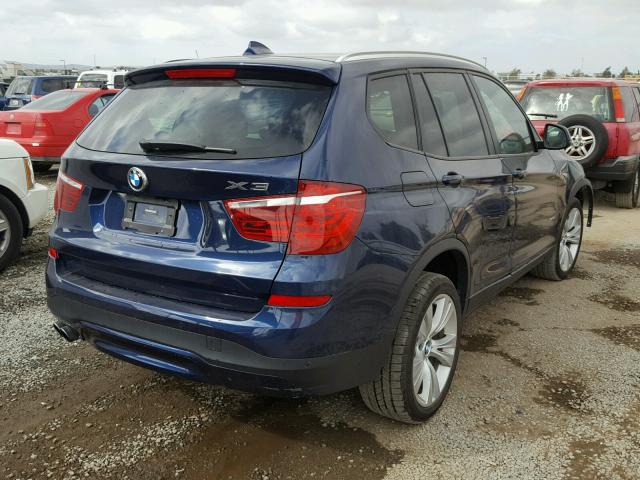 5UXWX9C55G0D79946 - 2016 BMW X3 BLUE photo 4