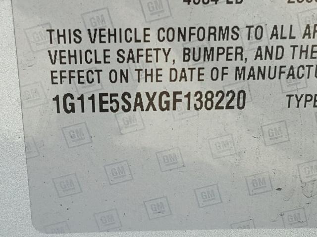 1G11E5SAXGF138220 - 2016 CHEVROLET MALIBU LIM 银色 照片 10