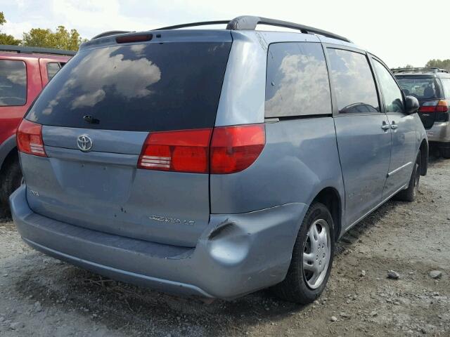 5TDZA23C24S053159 - 2004 TOYOTA SIENNA BLUE photo 4