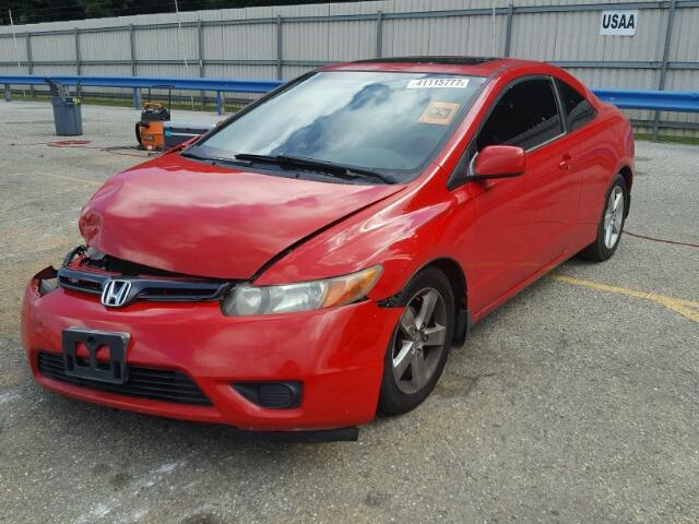 2HGFG12817H502652 - 2007 HONDA CIVIC EX RED photo 2